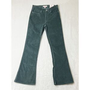 Lucky Brand Green Corduroy Stevie High Rise Flare Advanced Stretch Size 6/28 NWT